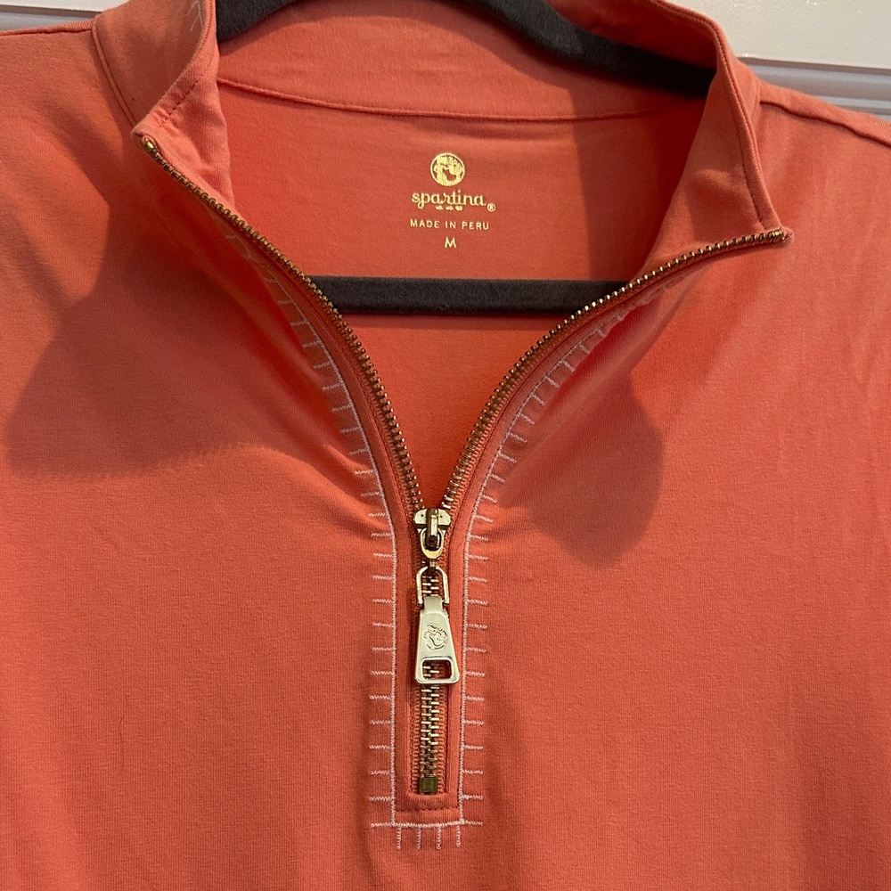 SPARTINA 449 Serena half zip Coral Sleeveless Dress size M - Picture 3 of 3